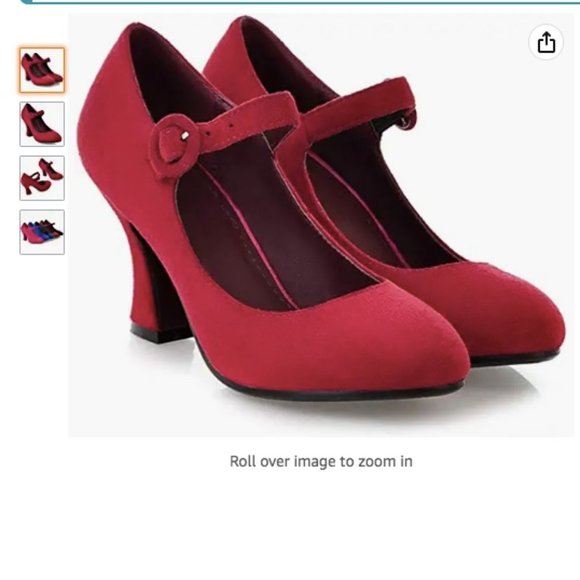 Red 60"s Style heels Cosplay Halloween Retro - Picture 6 of 6